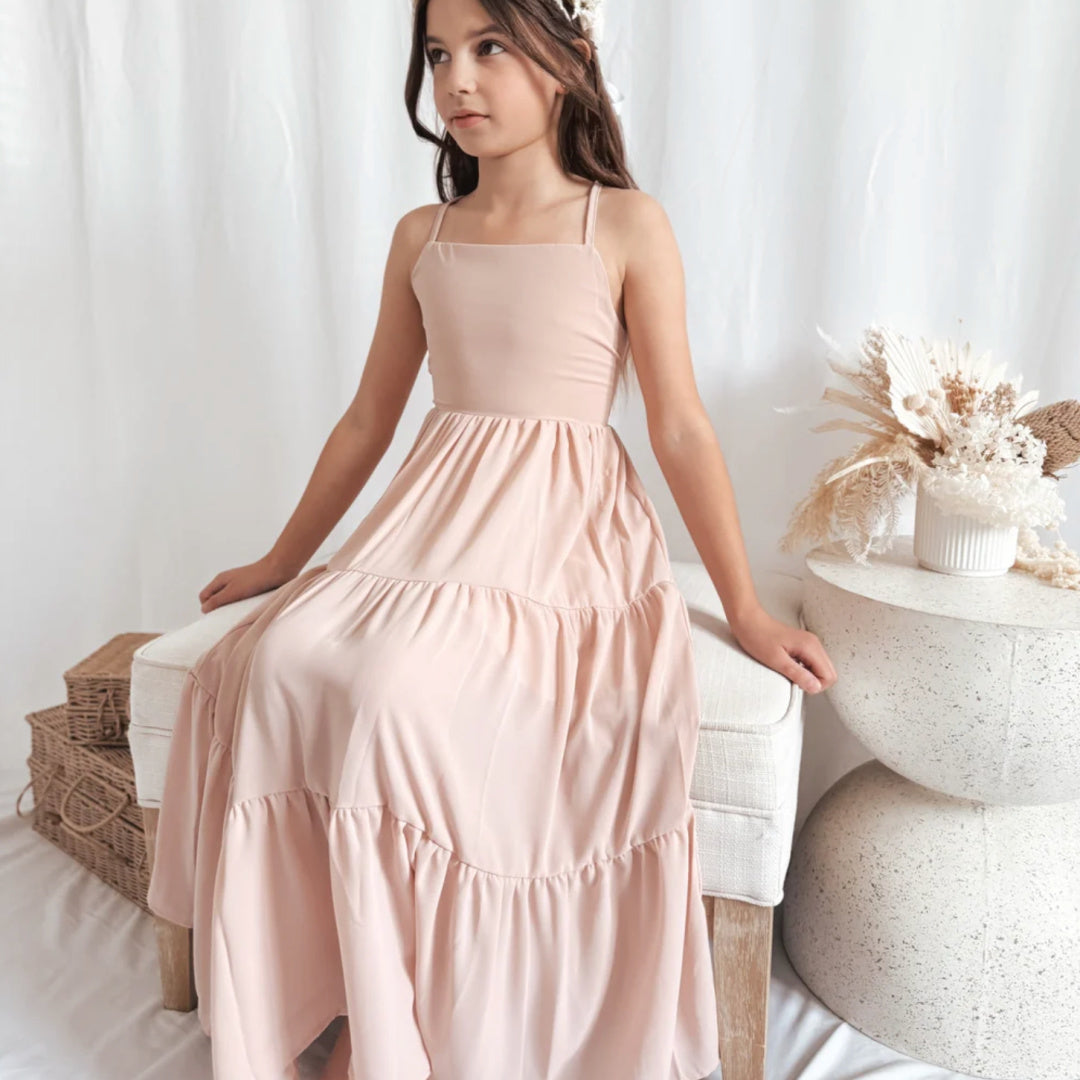 chinese dress ladies A LITTLE LACEY CLARA CHIFFON GIRLS MAXI DRESS - BLUSH PINK chinese dress ladies A LITTLE LACEY CLARA CHIFFON GIRLS MAXI DRESS - BLUSH PINK