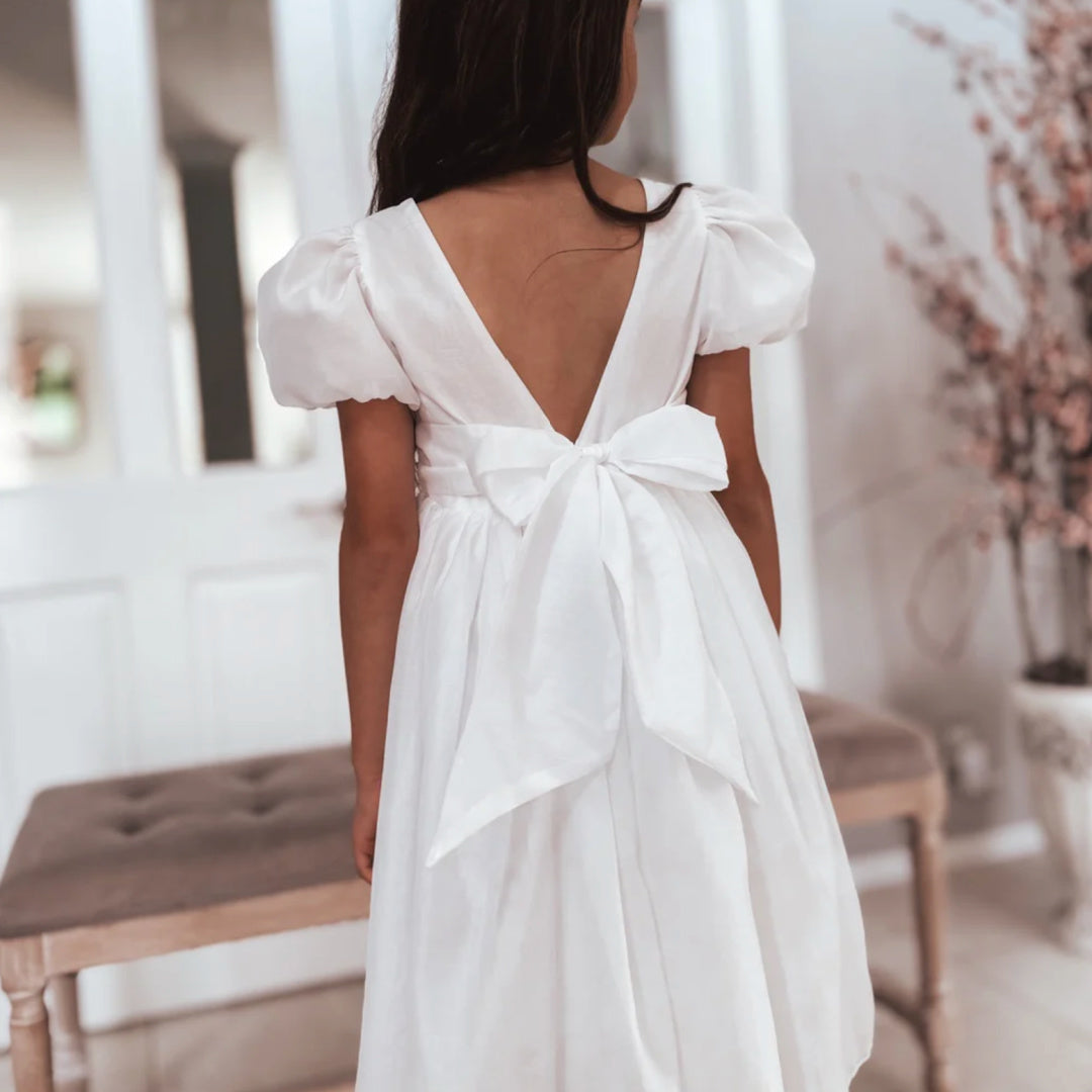 A LITTLE LACEY DELIA GIRLS WHITE DRESS