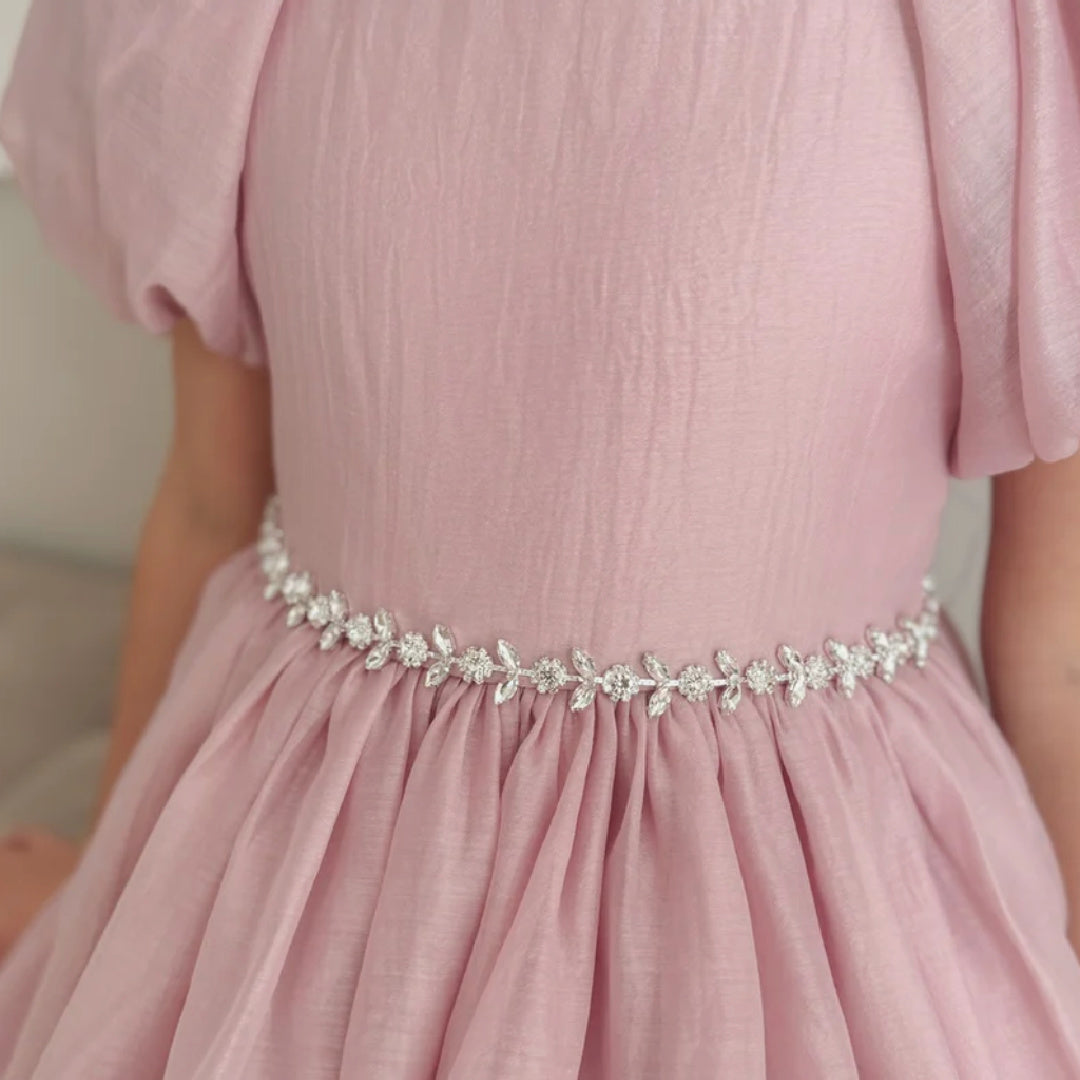 A LITTLE LACEY GIRLS FLEUR CRYSTAL  BELT