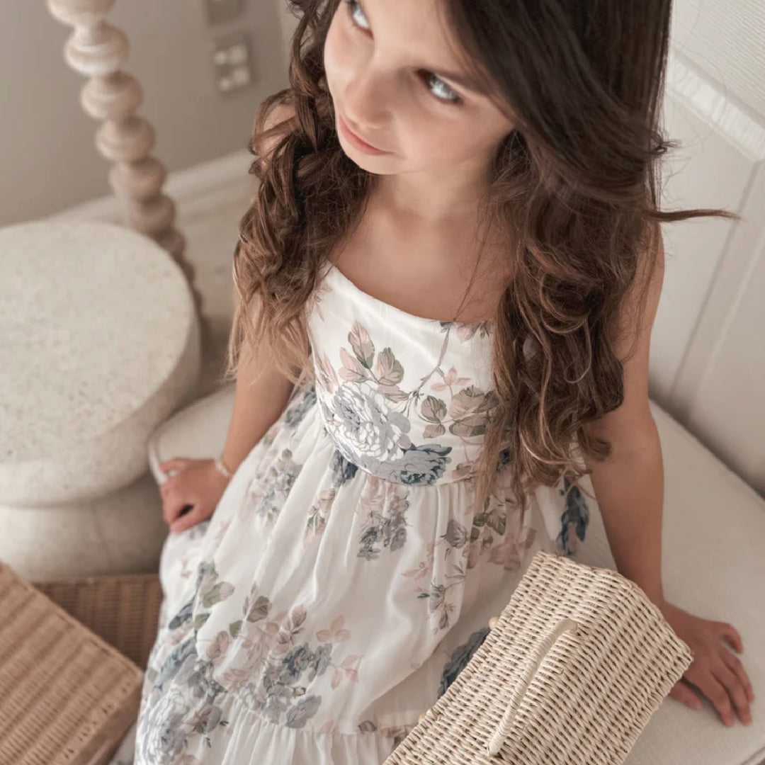 A LITTLE LACEY SAVANNAH GIRLS OCEAN BREEZE MAXI DRESS