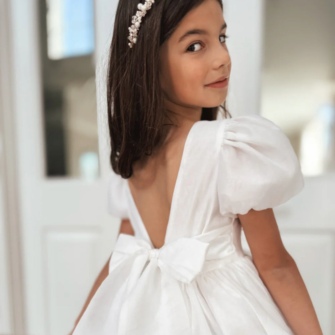 A LITTLE LACEY DELIA GIRLS WHITE DRESS