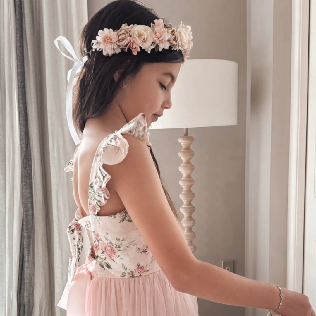 A LITTLE LACEY TILLY GIRLS PASTAL FLOWER CROWN