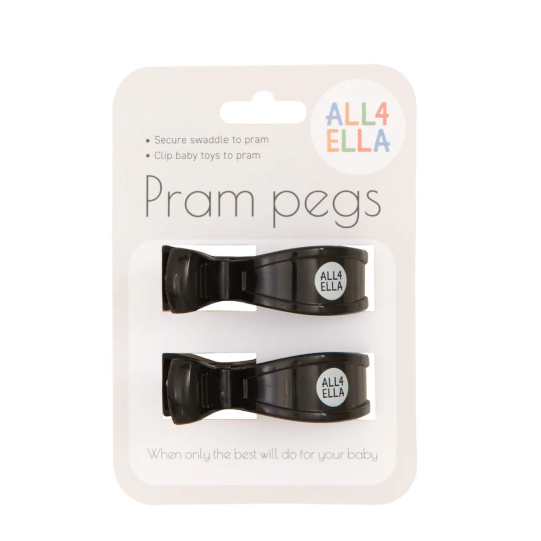 ALL 4 ELLA  PRAM PEGS 2PK - BLACK