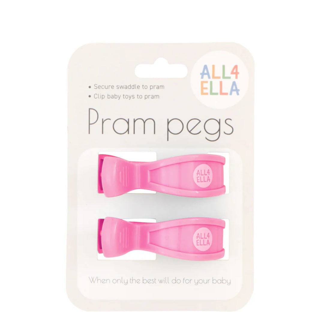 ALL 4 ELLA  PRAM PEGS 2PK - PASTEL PINK