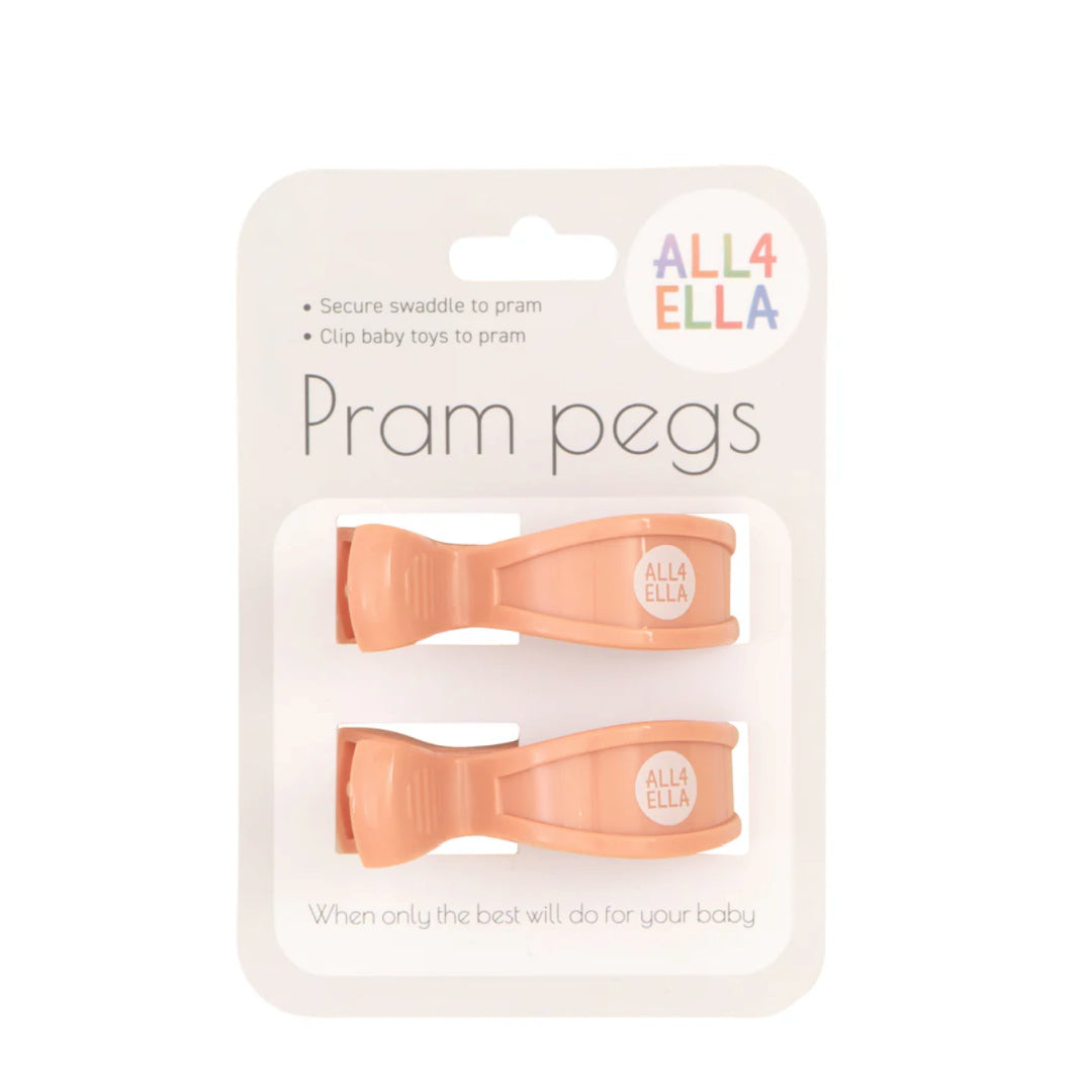 ALL 4 ELLA  PRAM PEGS 2PK - PEACH