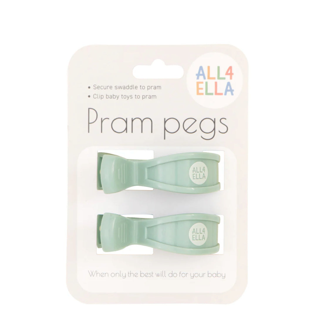 ALL 4 ELLA  PRAM PEGS 2PK - SAGE