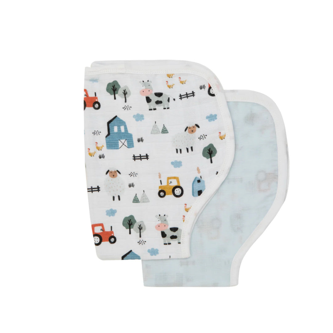ALL 4 ELLA  BURP CLOTH 2 PACK - BARNYARD