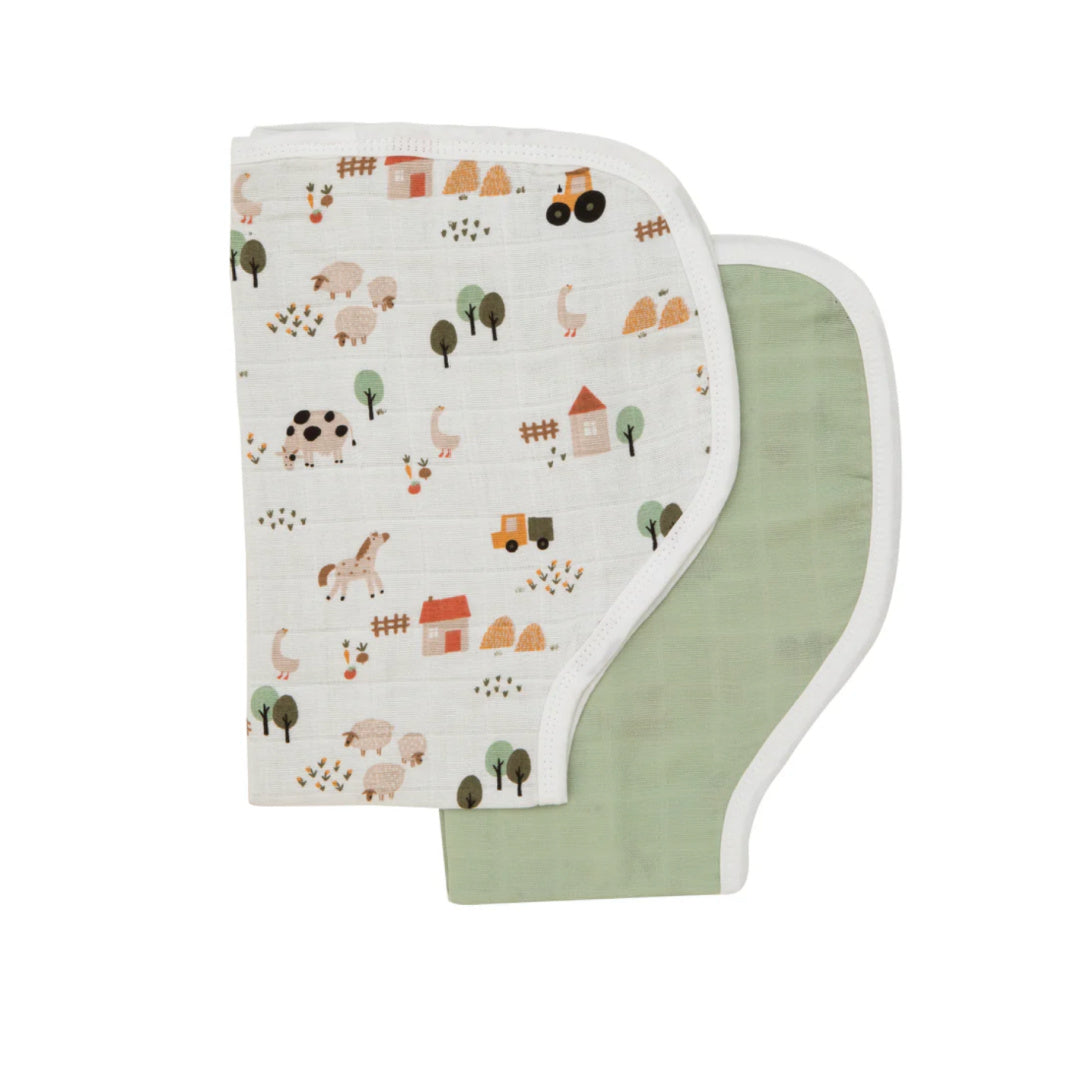 ALL 4 ELLA  BURP CLOTH 2 PACK - COUNTRY FARM