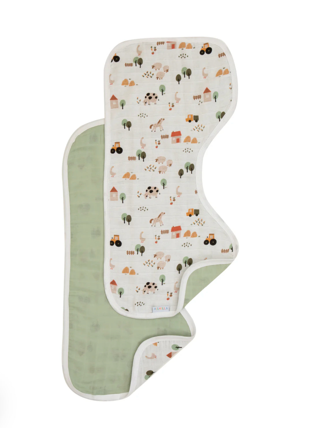 ALL 4 ELLA  BURP CLOTH 2 PACK - COUNTRY FARM