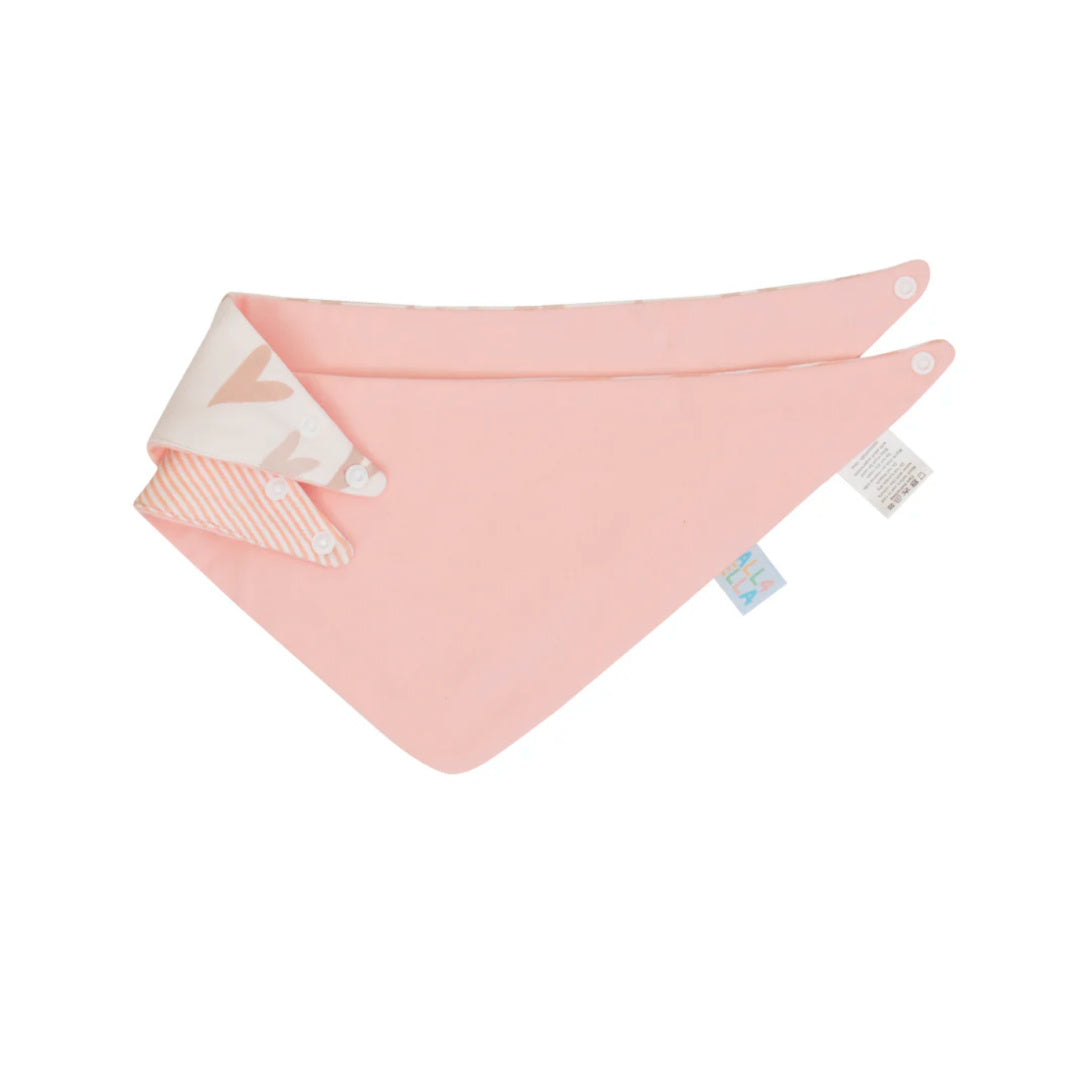 ALL 4 ELLA BANDANA BIBS 2PK - REVERSIBLE - HEARTS