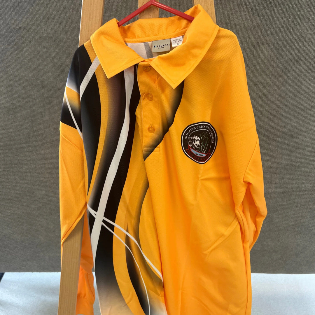 ALLIGATOR CREEK SPORTS POLO SHIRT WITH LOGO - LONG SLEEVE  [GOLD CRUSHERS]