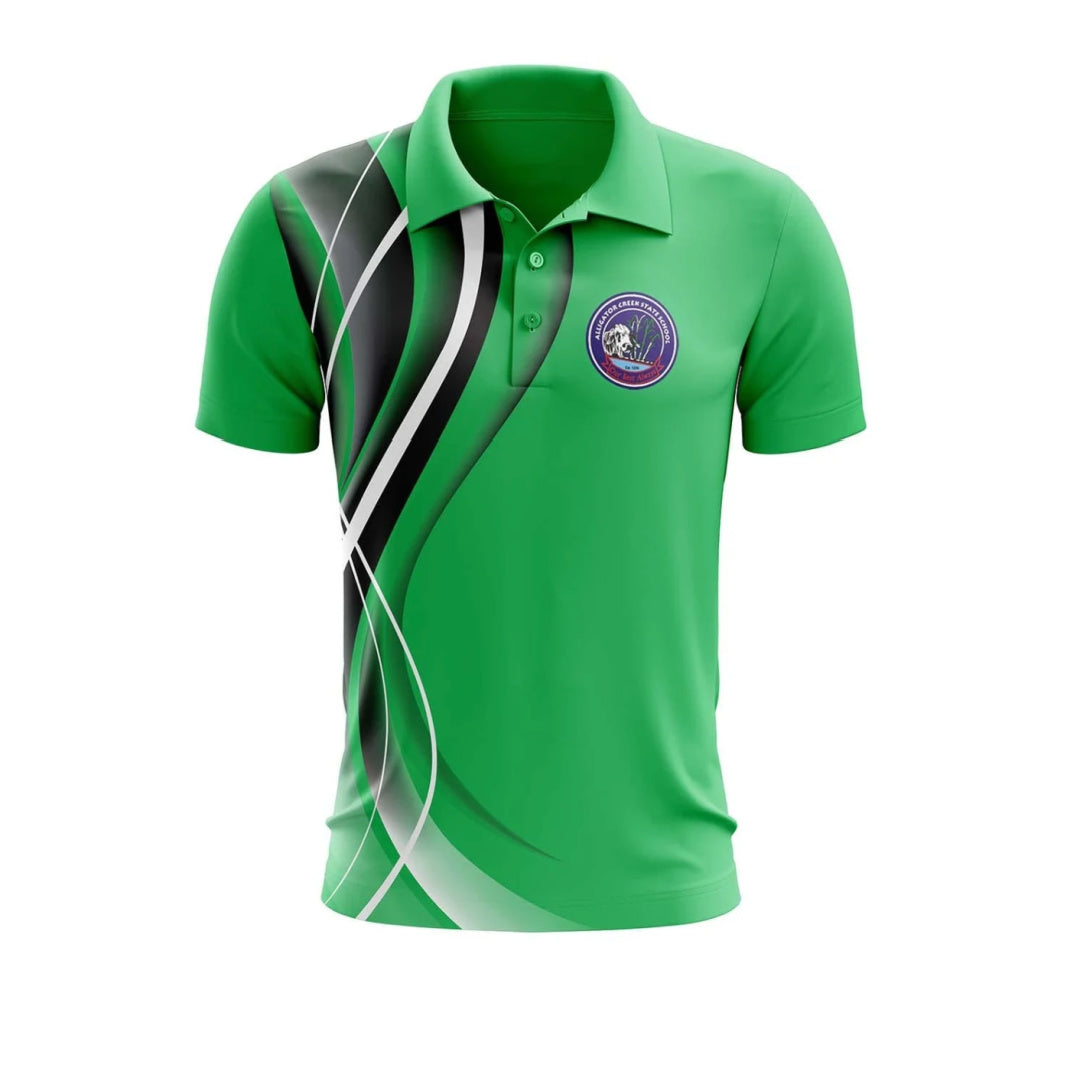 ALLIGATOR CREEK SPORTS POLO SHIRT WITH LOGO - SHORT SLEEVE  [GREEN GATORS]