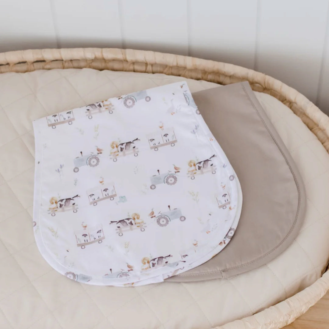 BAMBELLA DESIGNS BURP CLOTH 2 PACK |  OAKWOOD FARM & LATTE