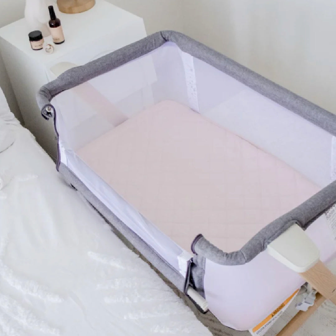 BAMBELLA DESIGNS CO-SLEEPER FITTED WATERPROOF SHEET | LULLABY PINK