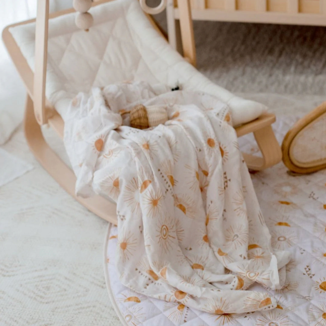 BAMBELLA DESIGNS BAMBOO COTTON MUSLIN SWADDLE WRAP - BOHEMIAN SUNSHINE