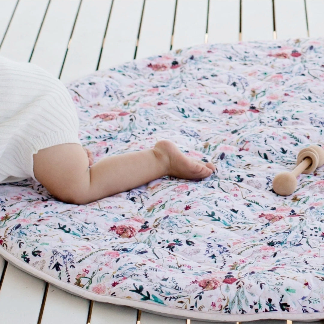 BAMBELLA DESIGNS *NEW* WATERPROOF PADDED PLAY MAT - WILDFLOWERS