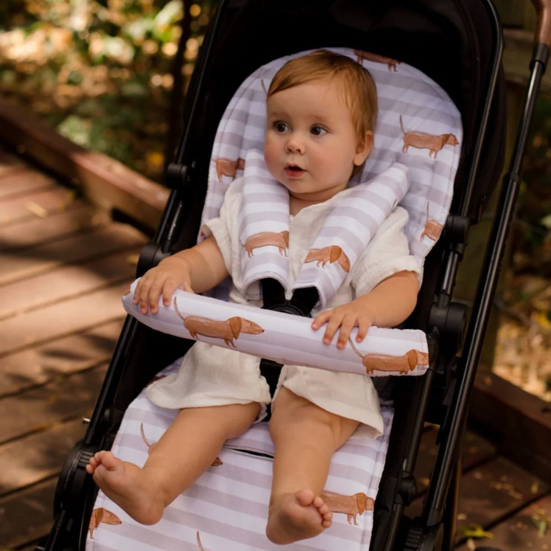BAMBELLA DESIGNS PRAM BAR COVER - DACHSHUND DAYS