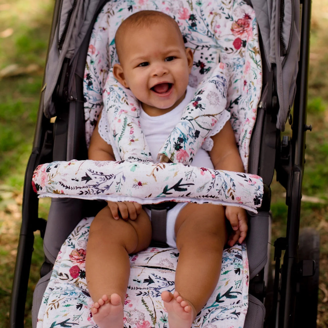 BAMBELLA DESIGNS PRAM BAR COVER - WILDFLOWER