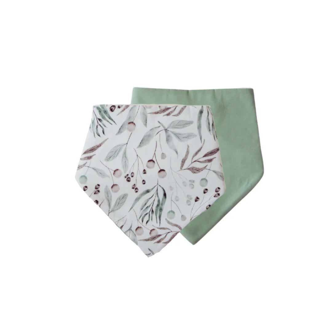 BAMBELLA DESIGNS BANDANA BIBS 2 PACK | BOTANICAL & LAGOON
