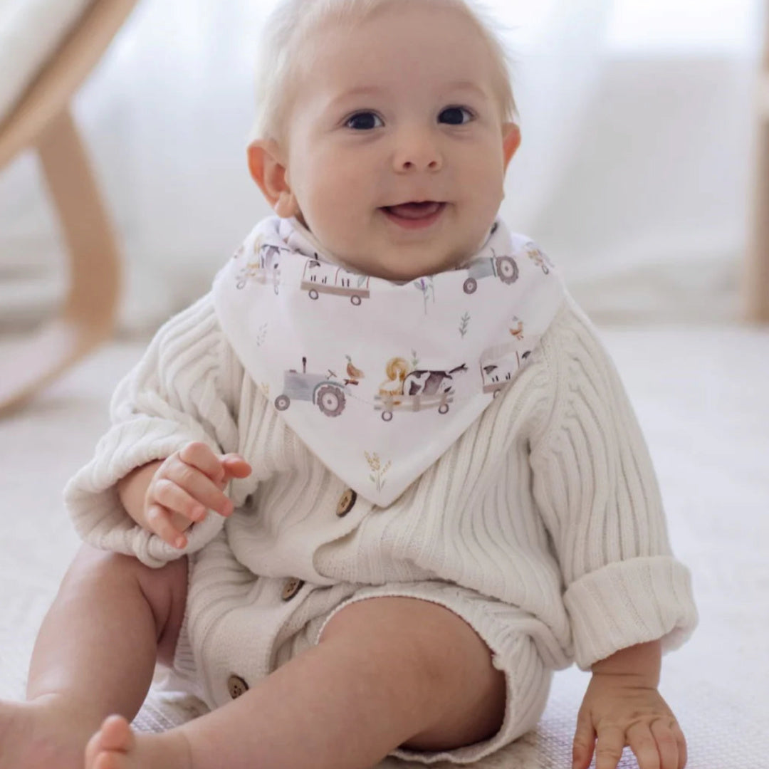 BAMBELLA DESIGNS BANDANA BIBS 2 PACK | OAKWOOD FARM &amp; LATTE