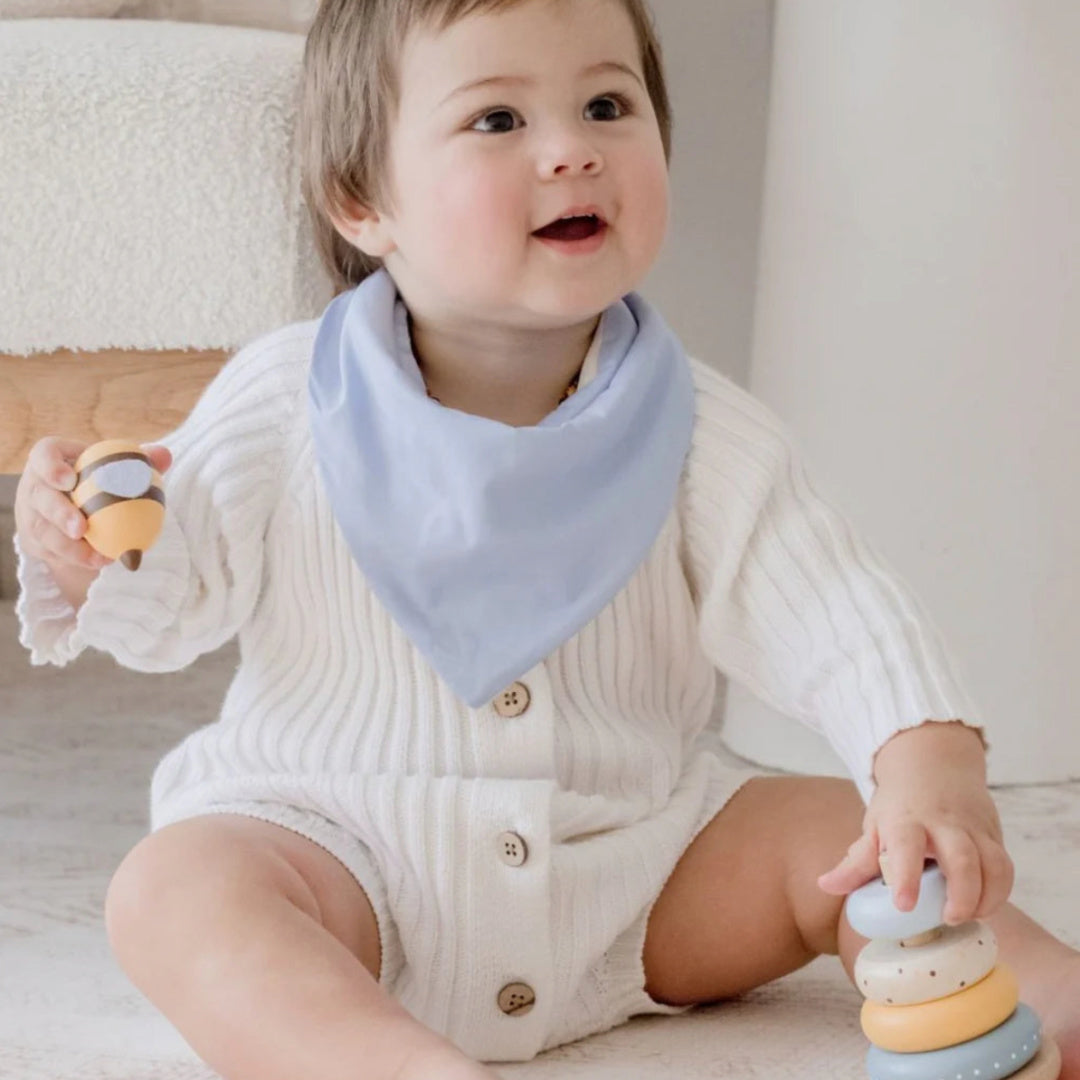 BAMBELLA DESIGNS BANDANA BIBS 2 PACK | TURTLE BAY AND DUSTY BLUE