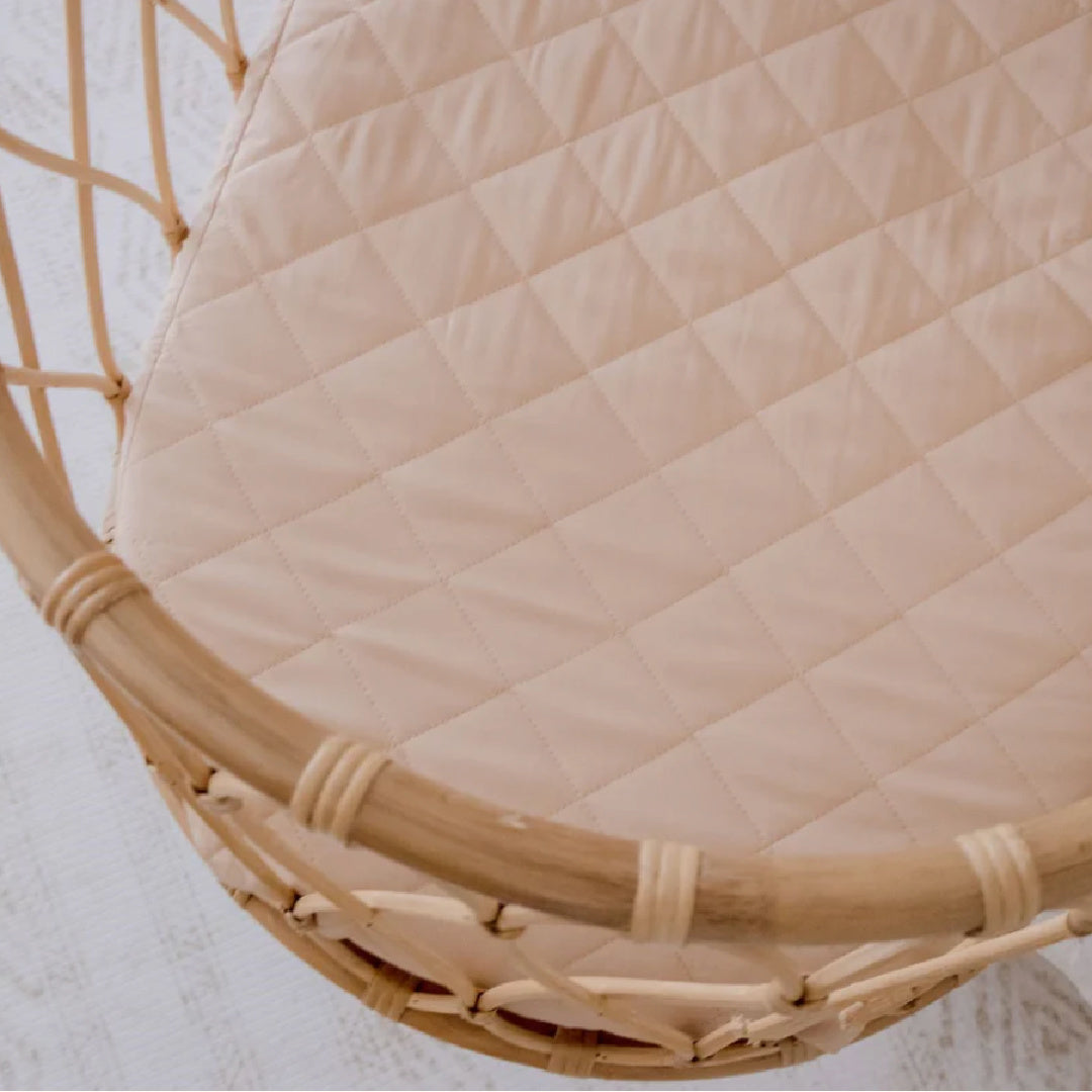 BAMBELLA DESIGNS WATERPROOF FITTED BASSINET SHEET/ CHANGE MAT COVER - NUDE