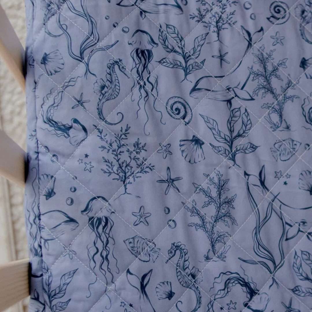BAMBELLA DESIGNS WATERPROOF FITTED BASSINET SHEET/ CHANGE MAT COVER - UNDER THE SEA