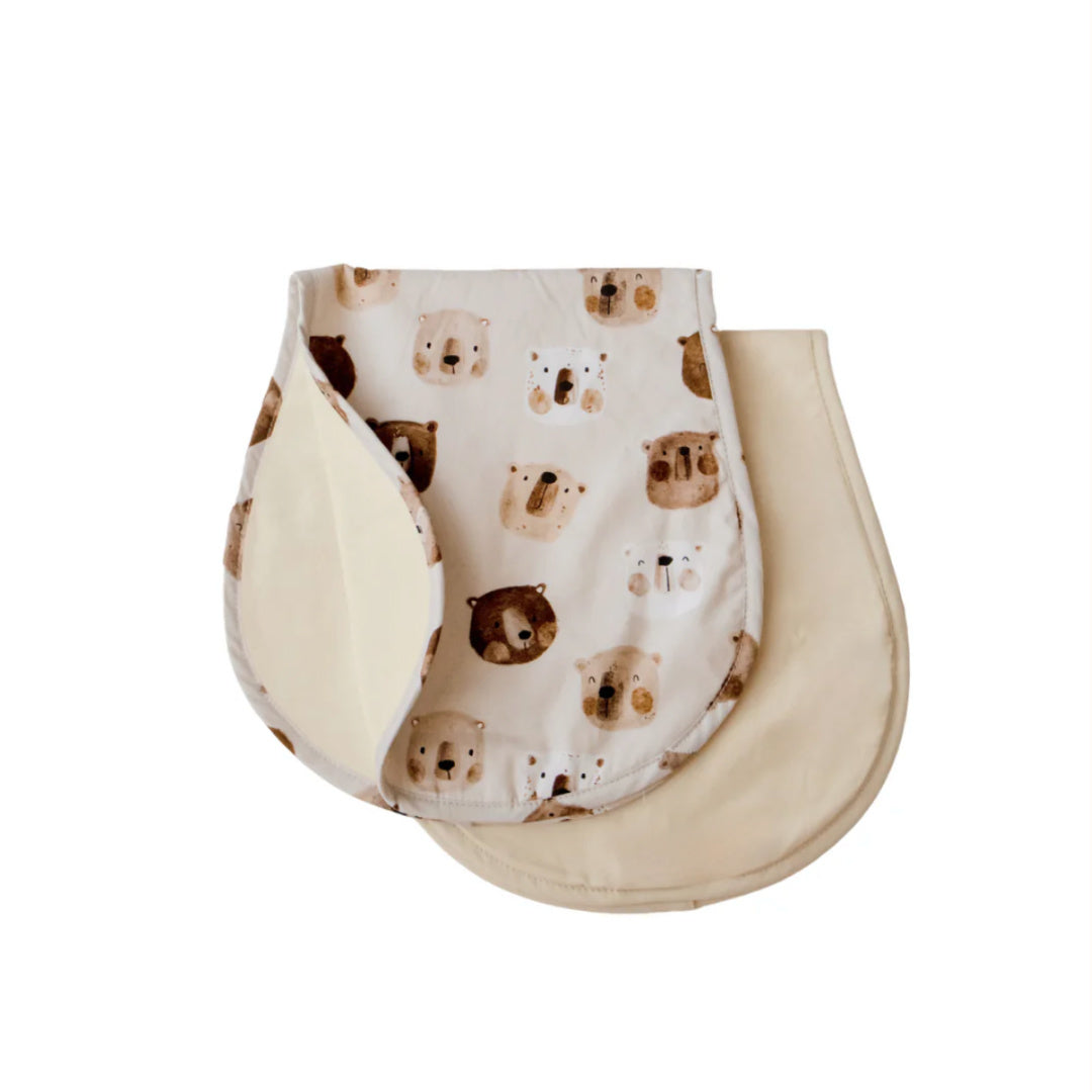 BAMBELLA DESIGNS BURP CLOTH 2 PACK | BEAR IN THERE &amp; OAT