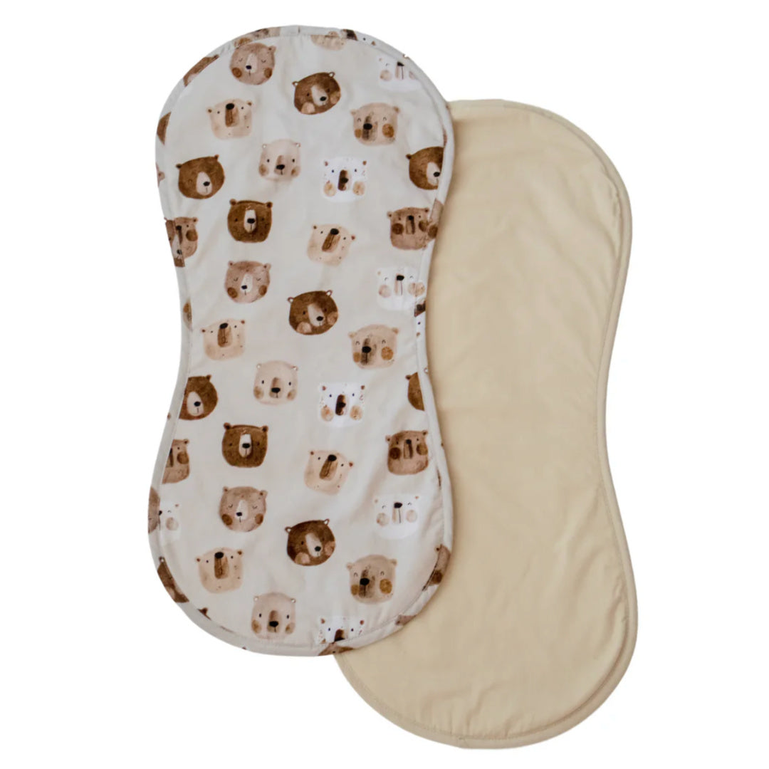 BAMBELLA DESIGNS BURP CLOTH 2 PACK | BEAR IN THERE &amp; OAT