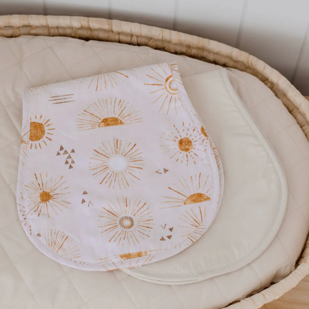 BAMBELLA DESIGNS BURP CLOTH 2 PACK |  BOHEMIAN SUNSHINE AND OAT