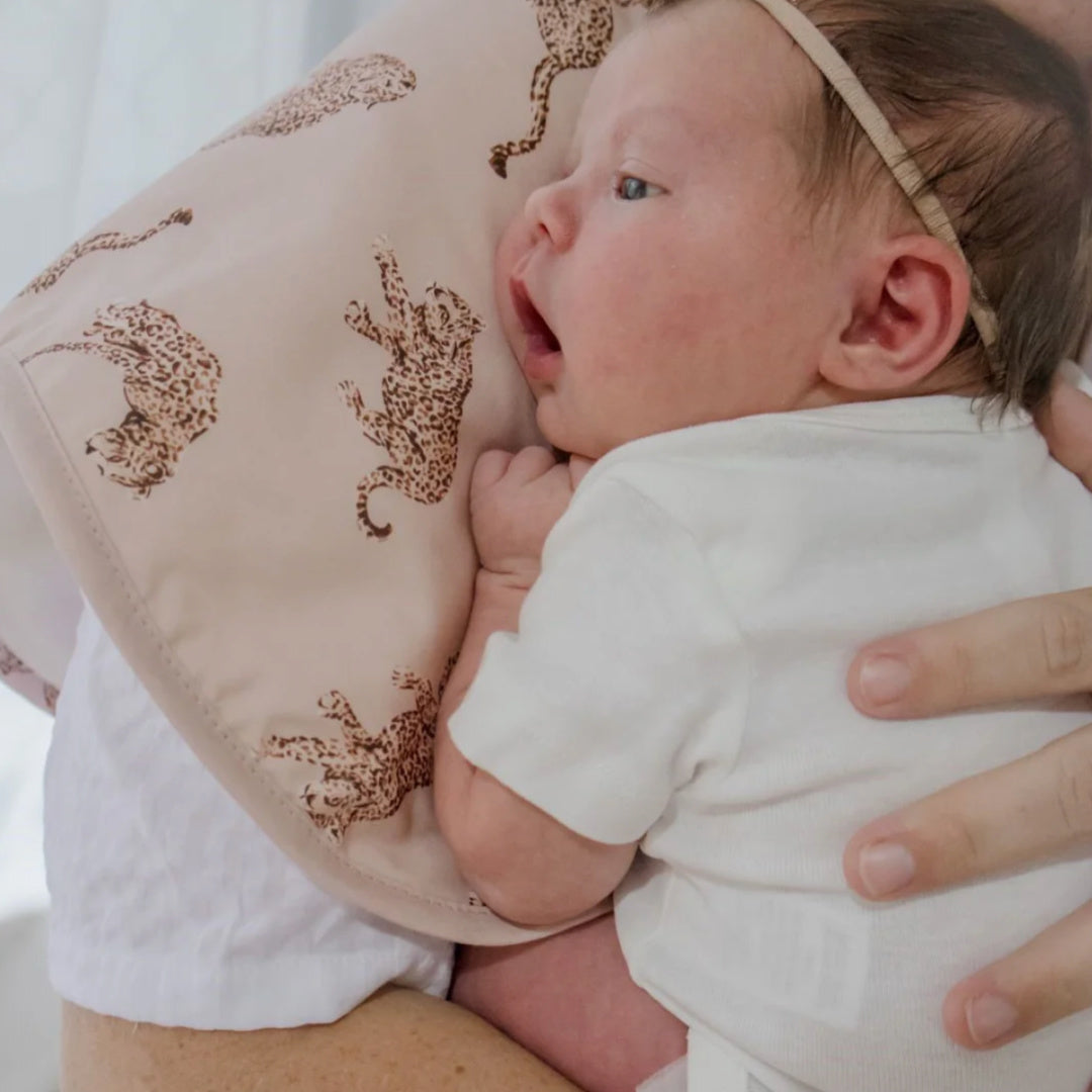 BAMBELLA DESIGNS BURP CLOTH 2 PACK |  QUEEN OF THE JUNGLE AND CHESTNUT