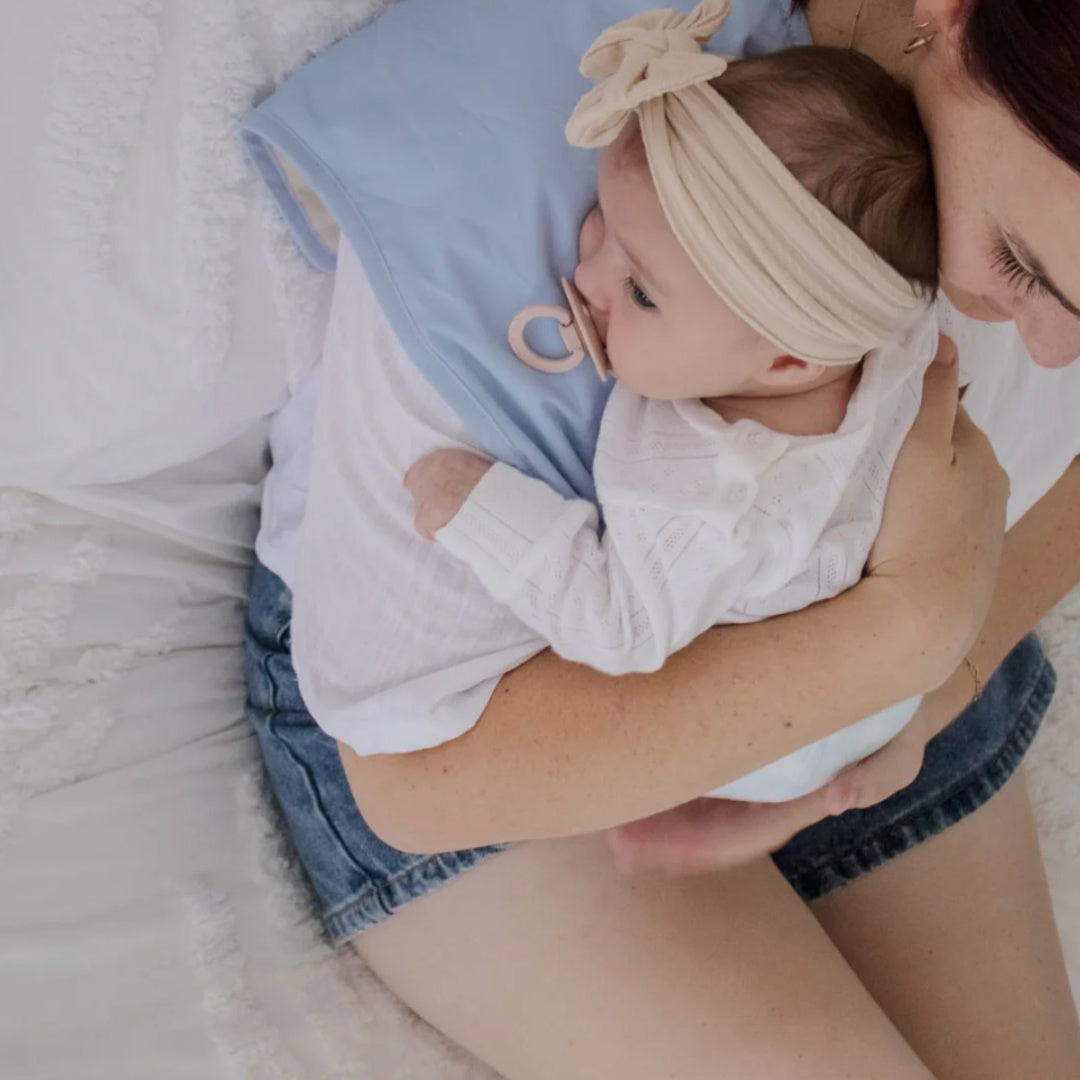 BAMBELLA DESIGNS BURP CLOTH 2 PACK |  TURTLE BAY AND DUSTY BLUE