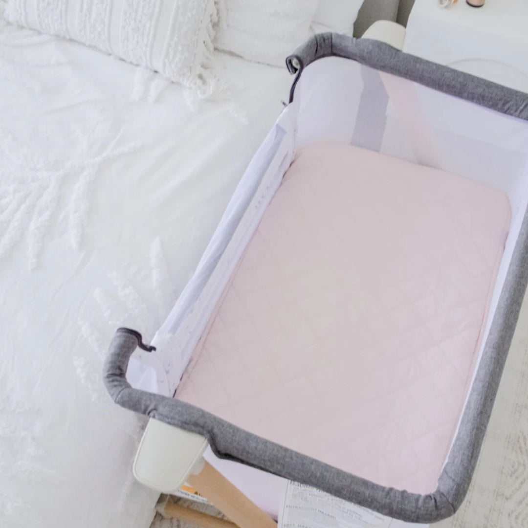 BAMBELLA DESIGNS CO-SLEEPER FITTED WATERPROOF SHEET | LULLABY PINK