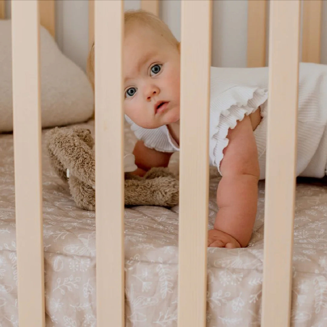 BAMBELLA DESIGNS WATERPROOF COT SHEET  | BEE KIND