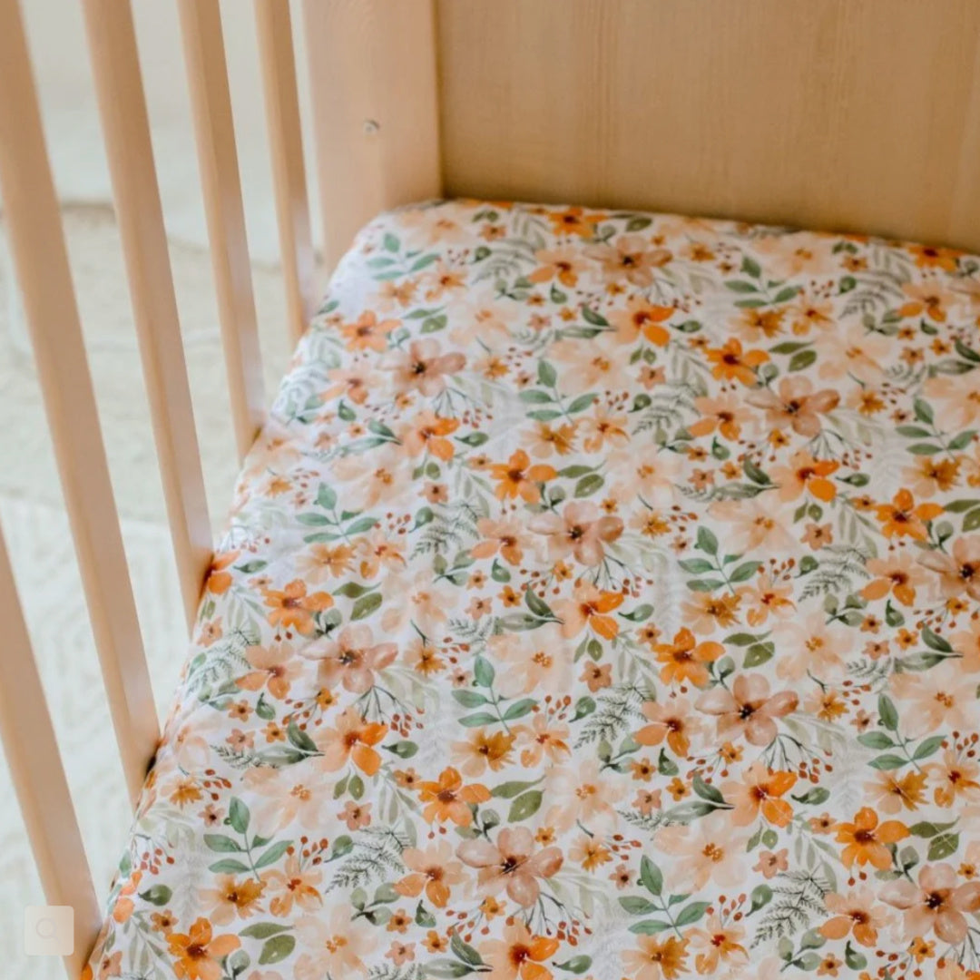 BAMBELLA DESIGNS WATERPROOF COT SHEET  | BLOOM