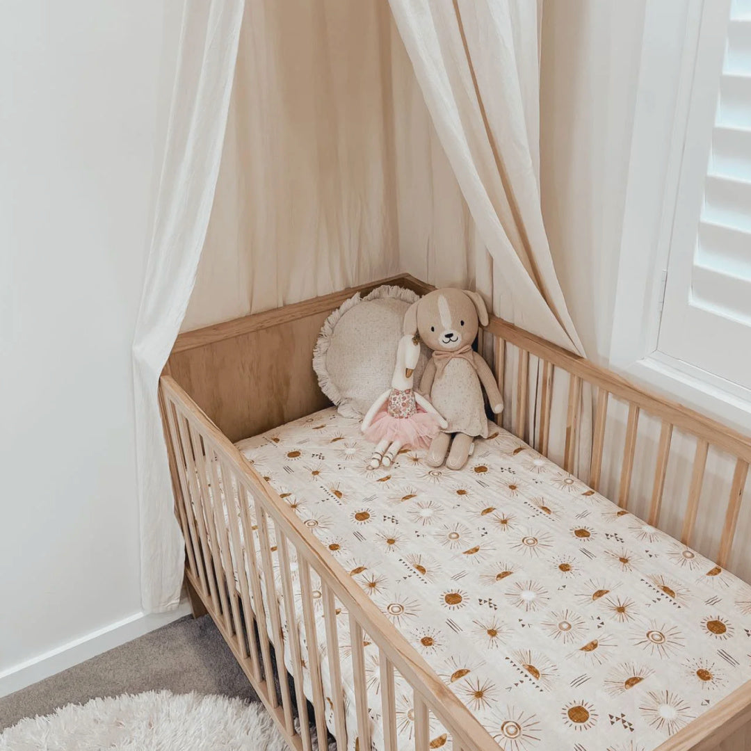 BAMBELLA DESIGNS WATERPROOF COT SHEET  |  BOHEMIAN SUNSHINE