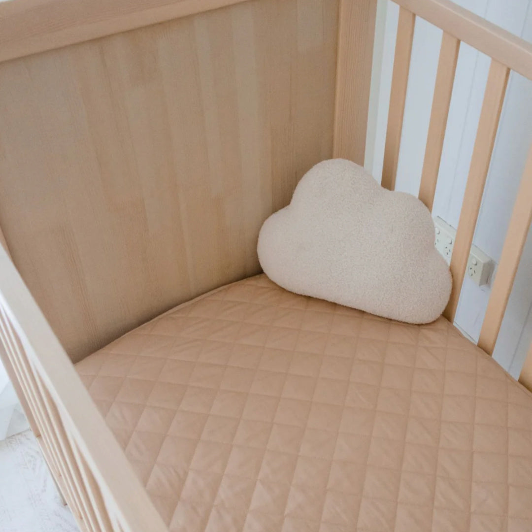 BAMBELLA DESIGNS WATERPROOF COT SHEET  | NUDE