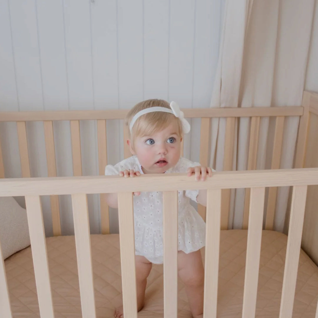 BAMBELLA DESIGNS WATERPROOF COT SHEET  | NUDE