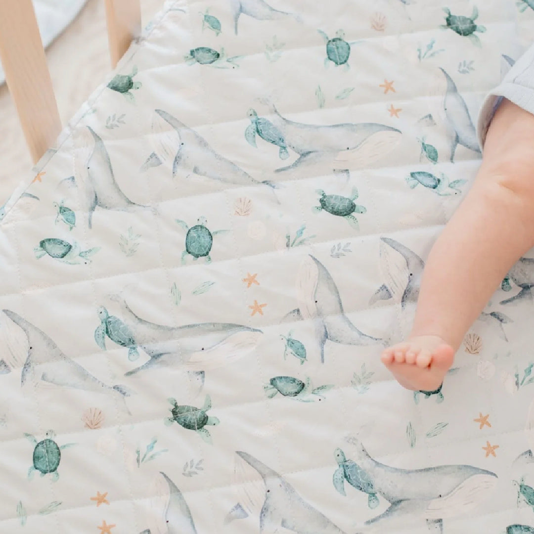 BAMBELLA DESIGNS WATERPROOF COT SHEET  | TURTLE BAY