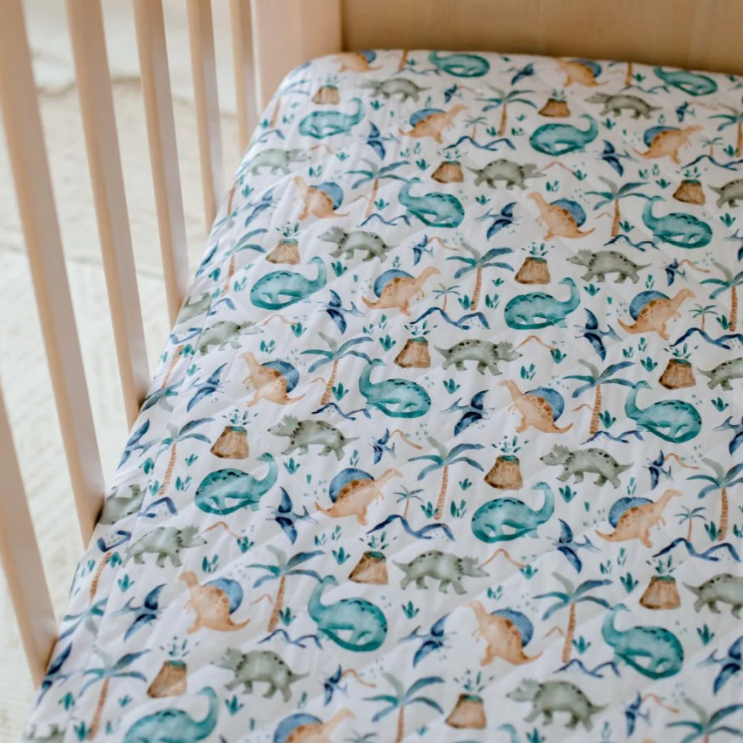 BAMBELLA DESIGNS WATERPROOF COT SHEET  | WILD DINOSAURS