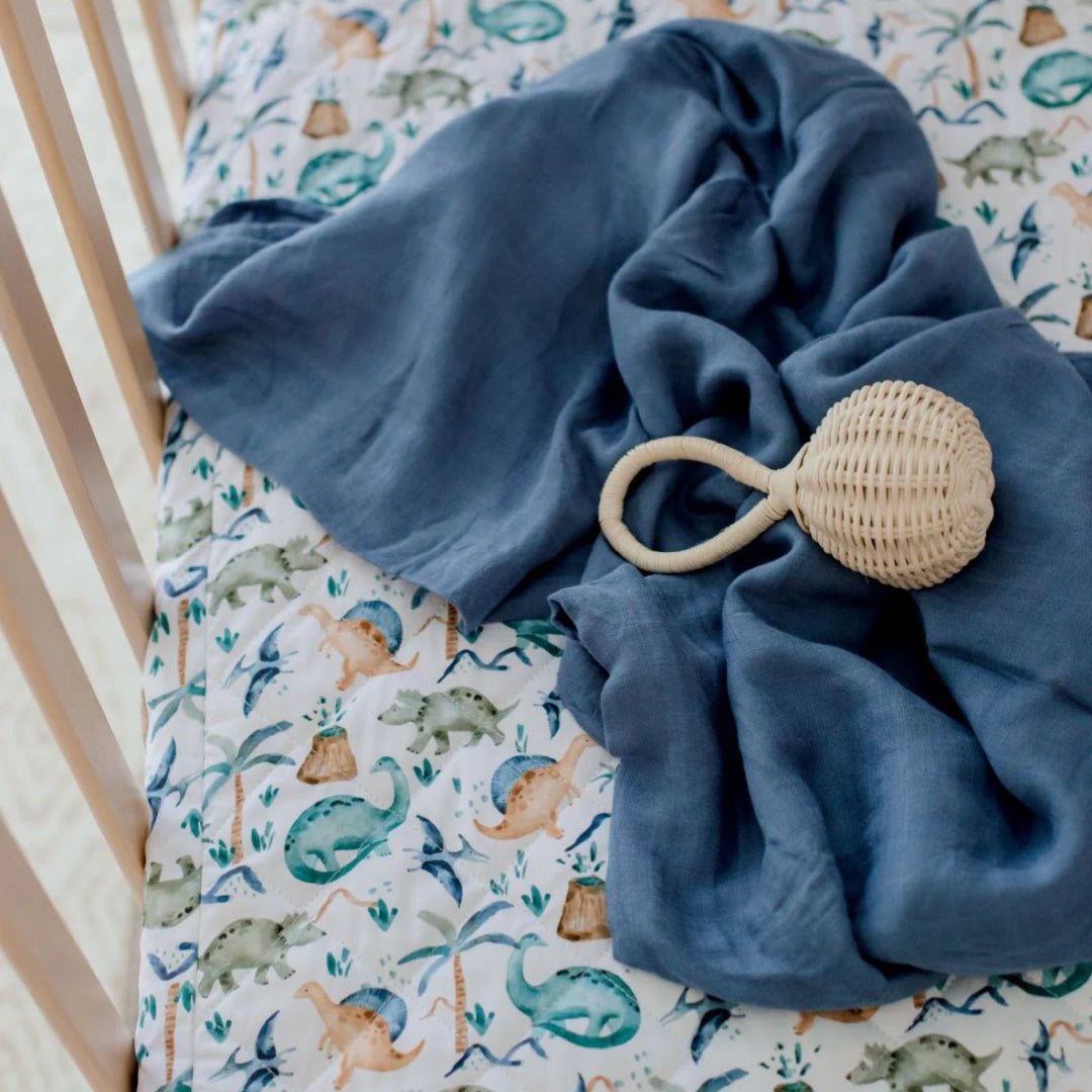 BAMBELLA DESIGNS WATERPROOF COT SHEET  | WILD DINOSAURS