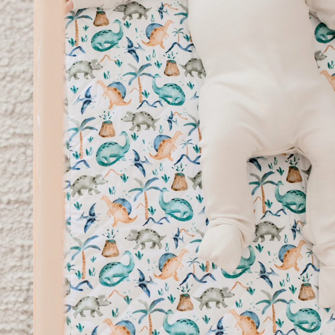 BAMBELLA DESIGNS WATERPROOF COT SHEET  | WILD DINOSAURS