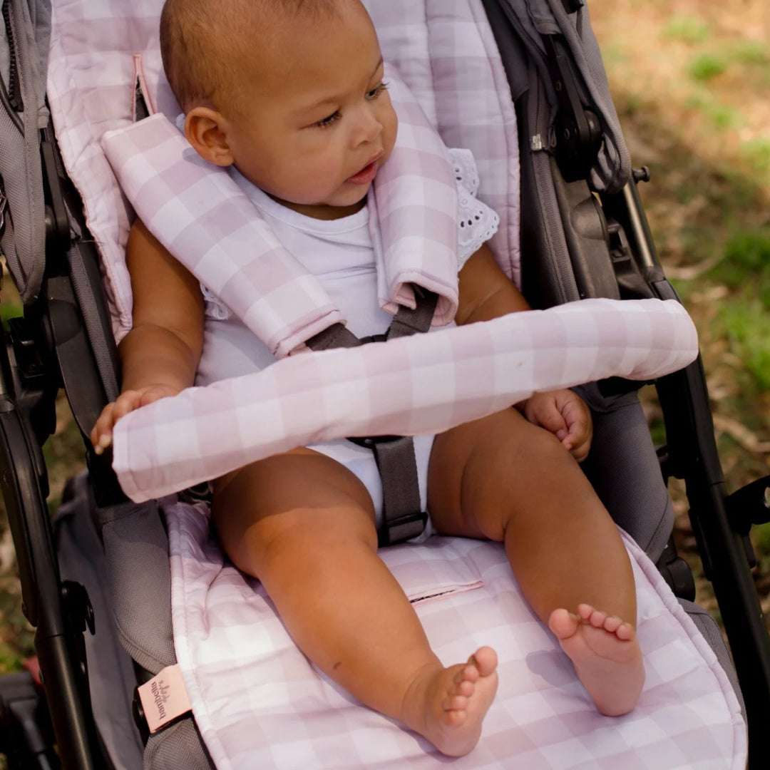 BAMBELLA DESIGNS UNIVERSAL PRAM LINER - BLUSH GINGHAM