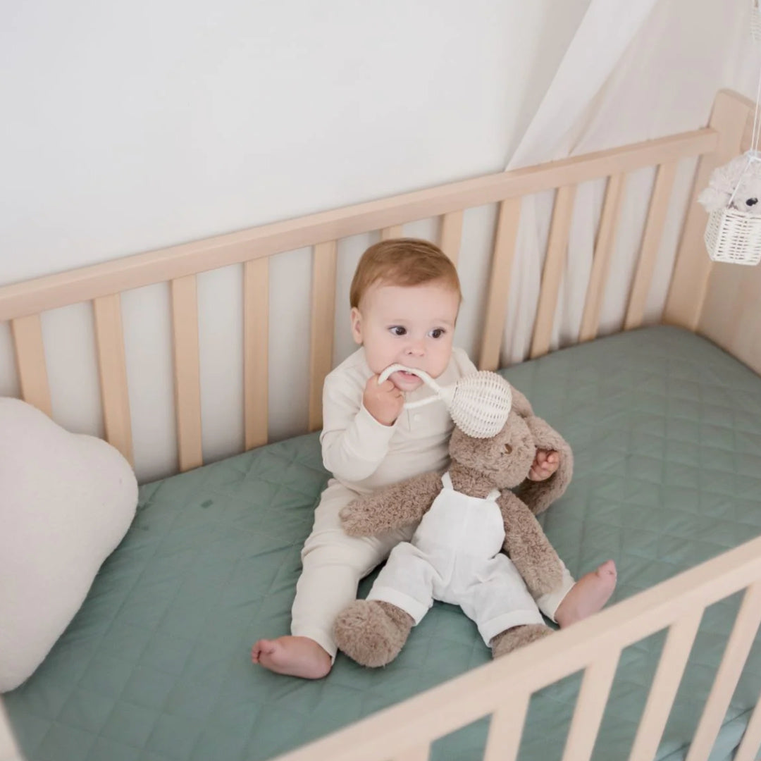 BAMBELLA DESIGNS WATERPROOF COT SHEET  |  LAGOON