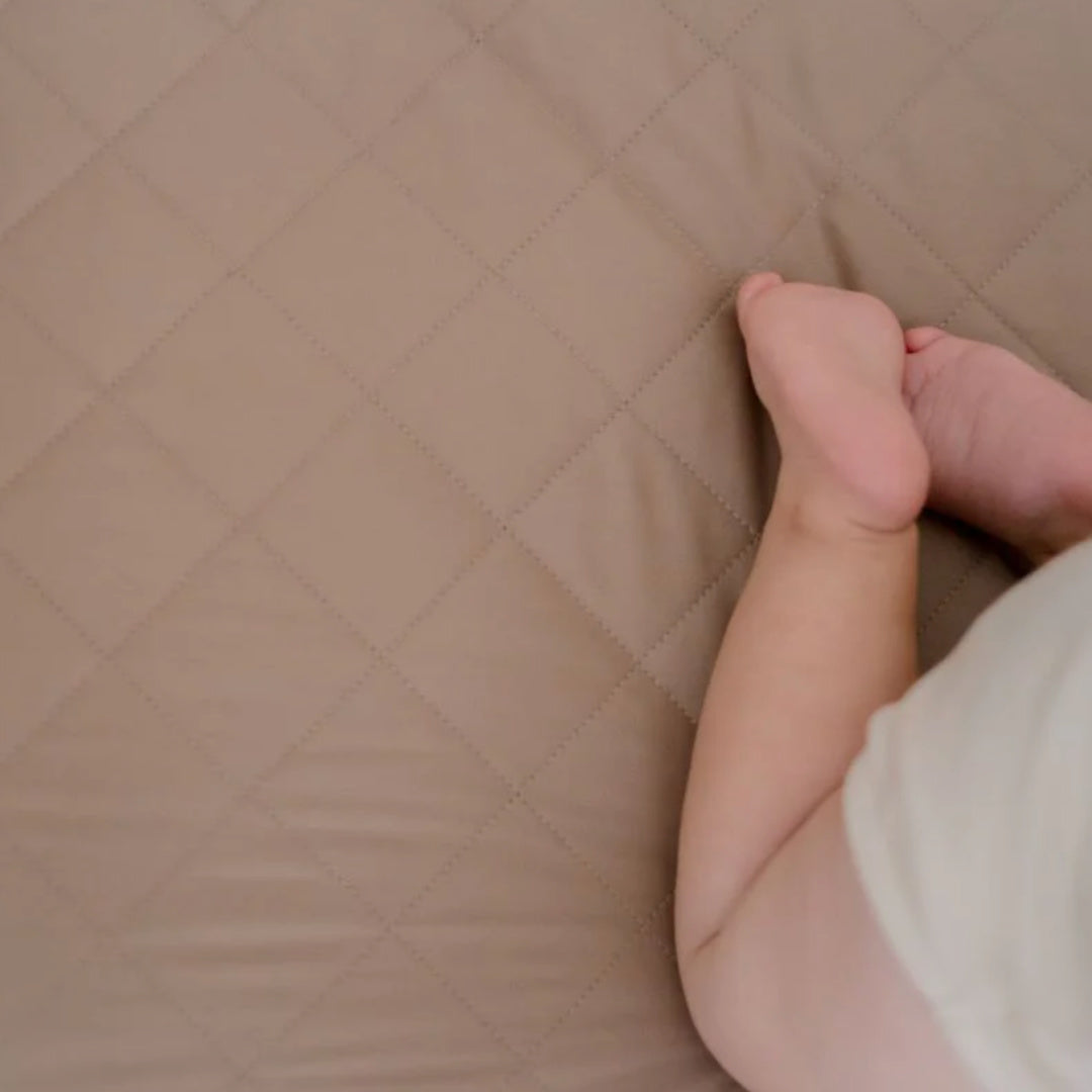 BAMBELLA DESIGNS WATERPROOF COT SHEET  | LATTE