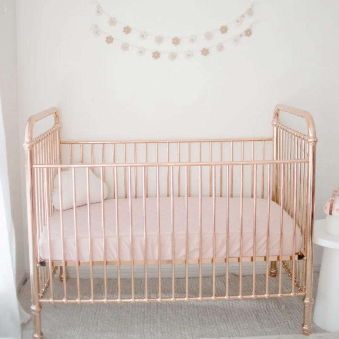 BAMBELLA DESIGNS WATERPROOF COT SHEET  | LULLABY PINK