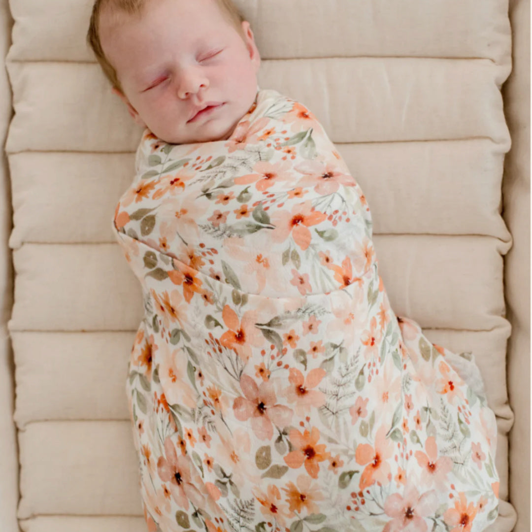 BAMBELLA DESIGNS BAMBOO COTTON MUSLIN SWADDLE WRAP - BLOOM