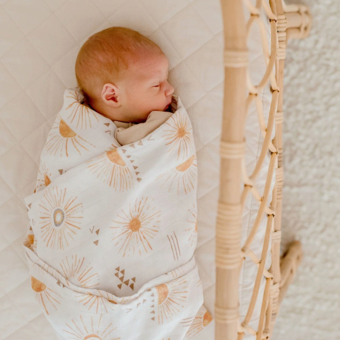 BAMBELLA DESIGNS BAMBOO COTTON MUSLIN SWADDLE WRAP - BOHEMIAN SUNSHINE