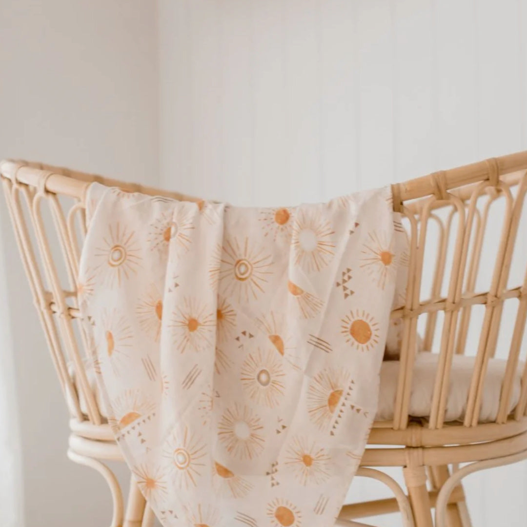 BAMBELLA DESIGNS BAMBOO COTTON MUSLIN SWADDLE WRAP - BOHEMIAN SUNSHINE
