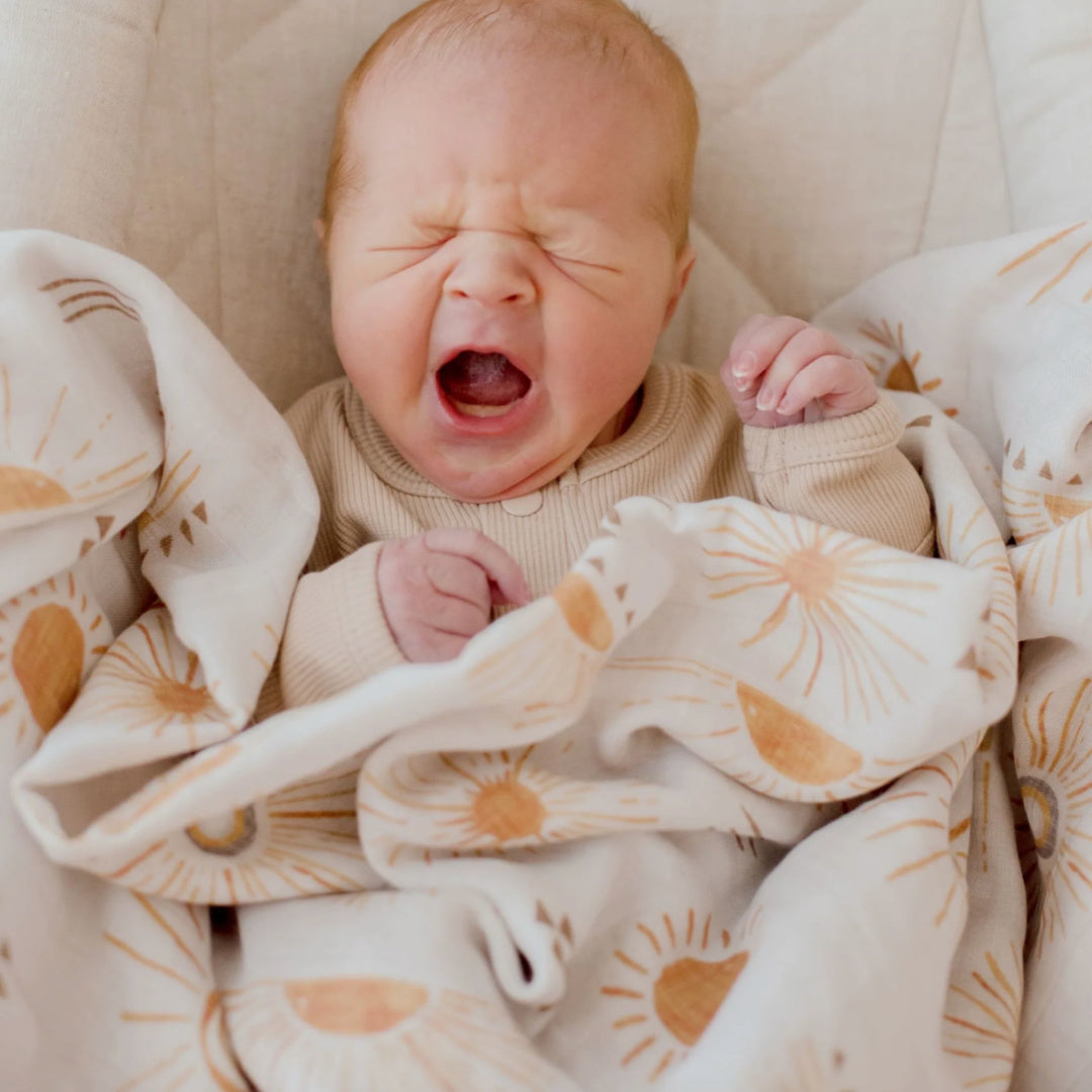 BAMBELLA DESIGNS BAMBOO COTTON MUSLIN SWADDLE WRAP - BOHEMIAN SUNSHINE